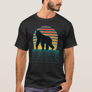 Gorilla Synthwave 80er Style Ästhetische Vaporwave T-Shirt