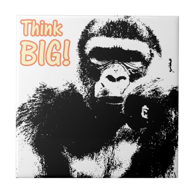Gorilla Think Big Big Fliese (Vorderseite)