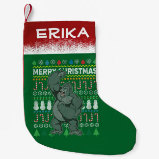 Gorilla Ugly Christmas Sweater Wildlife Series Kleiner Weihnachtsstrumpf