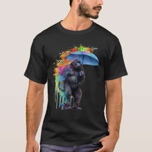 Gorilla Umbrella Artwork Colorful Animal Monkey Z T-Shirt