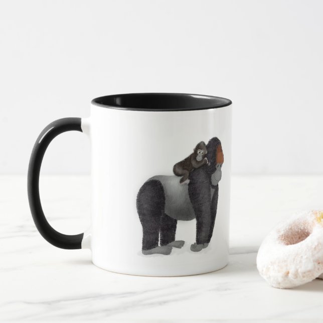 Gorilla und baby "Great Papa" Tasse (Mit Donut)