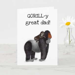 Gorilla und Baby Vatertag Karte