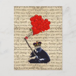 Gorilla und Herzblasen Postkarte