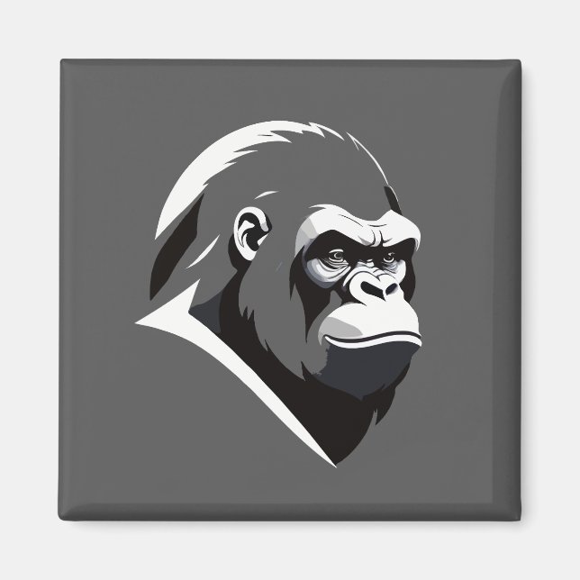 Gorilla Vector Art Animal Modern Urban Graphic Magnet (Vorne)