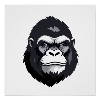 Gorilla Vector Art Animal Modern Urban Graphic Poster