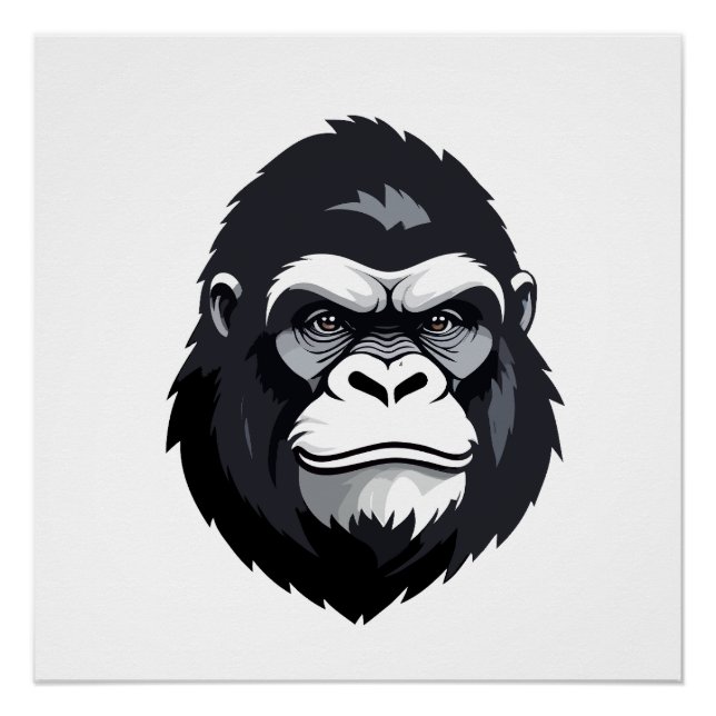 Gorilla Vector Art Animal Modern Urban Graphic Poster (Vorderseite)