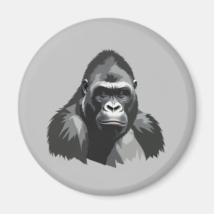 Gorilla Vector Graphic Art Portrait Animal Spirit Magnet