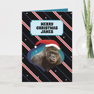 Gorilla Weihnachtskarte, die für ihn ein Fsonn ist Karte