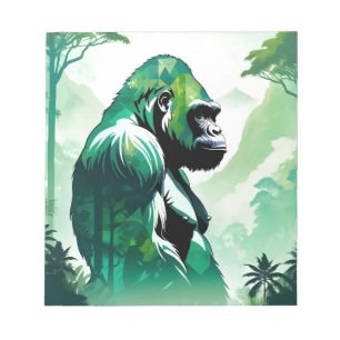 Gorilla Wildtiere Natur Dschungel Notizblock
