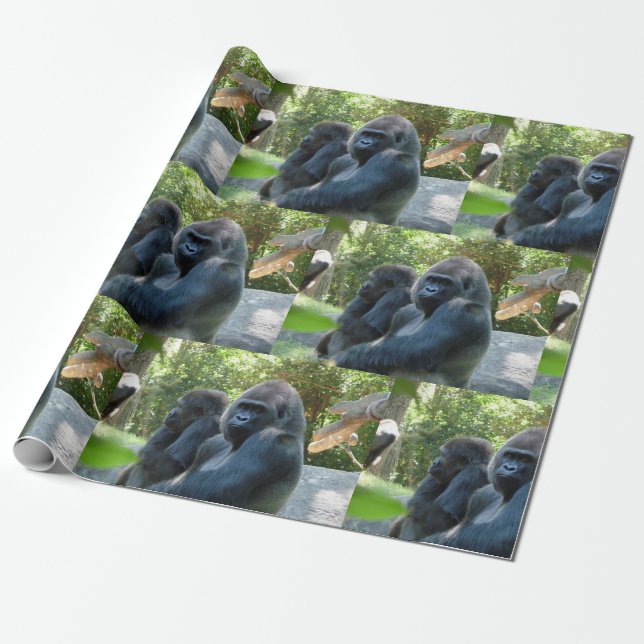 Gorilla Wrapping Paper Geschenkpapier (Ungerollt)