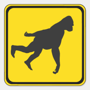 Gorilla Xing! Quadratischer Aufkleber