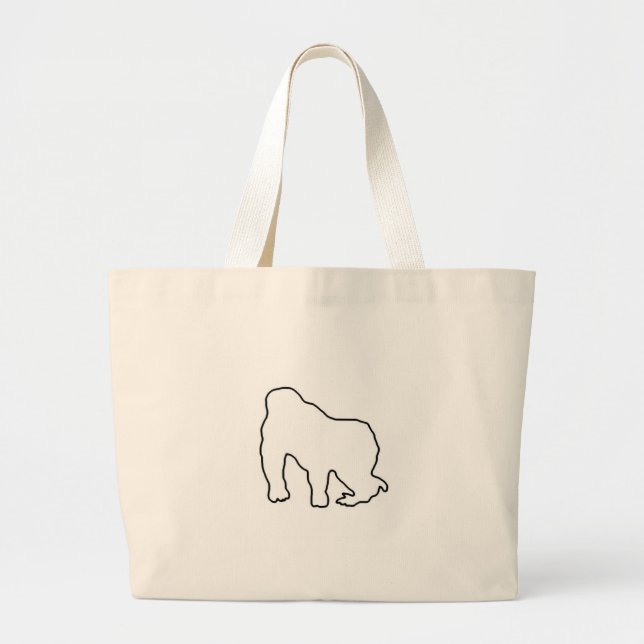 Gorilla-Zoe-Tasche - Gorilla-Kontur Jumbo Stoffbeutel (Vorne)