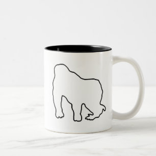Gorilla-Zoe-Tasse - Gorilla-Kontur Zweifarbige Tasse