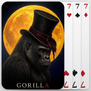 Gorilla-Zylinderhut-Gotischer Surrealismus Spielkarten