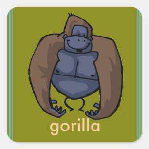 Gorillaaufkleber Quadratischer Aufkleber