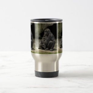 Gorillababy u. -mamma, die Reise-Tasse umarmen Reisebecher