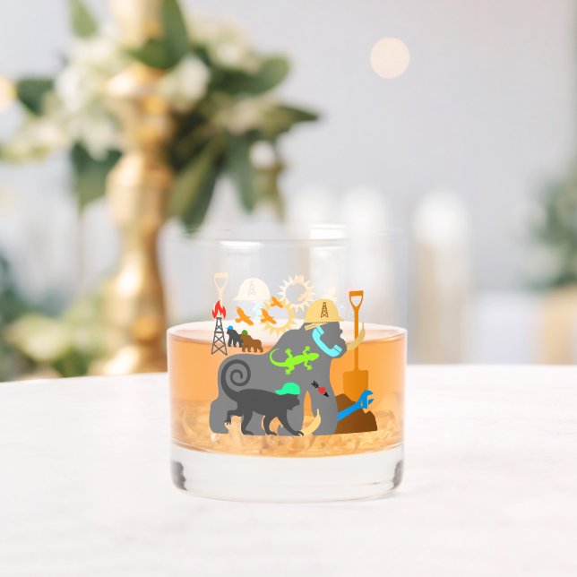 Gorillas am Arbeitsplatz Whiskyglas (Insitu (Hochzeit))