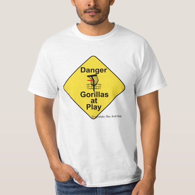 Gorillas am Spiel T-Shirt (Vorderseite)