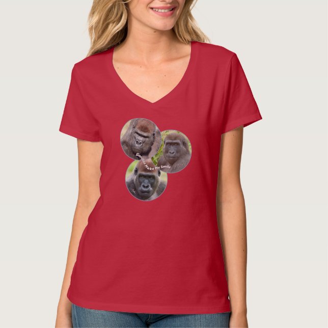 Gorillas Make Me Smile T-Shirt (Vorderseite)