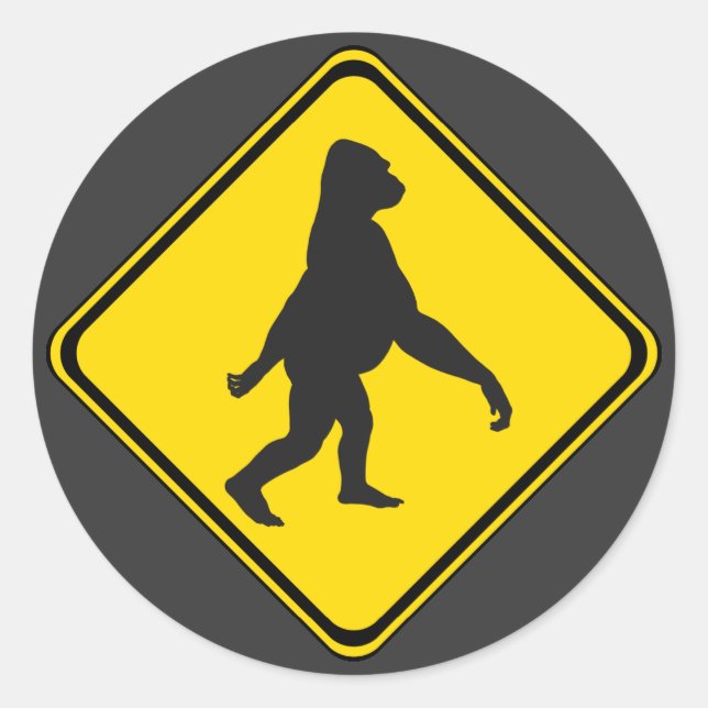Gorillas Xing! Runder Aufkleber (Vorderseite)