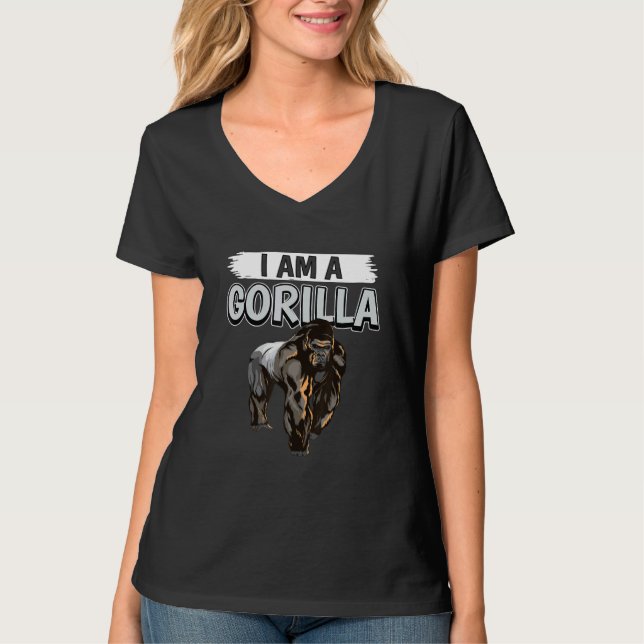 Gorillas Zitat Apples Ich bin ein Gorilla T-Shirt (Vorderseite)