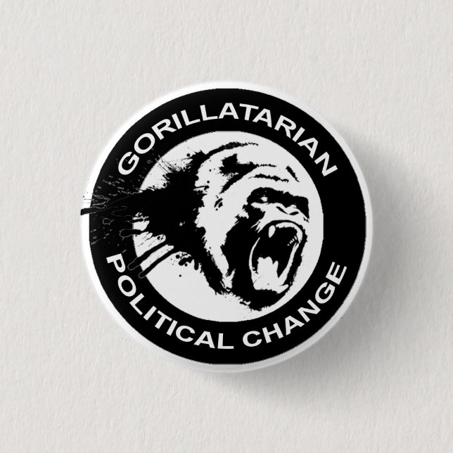 Gorillatarian runder Knopf Button (Vorderseite)