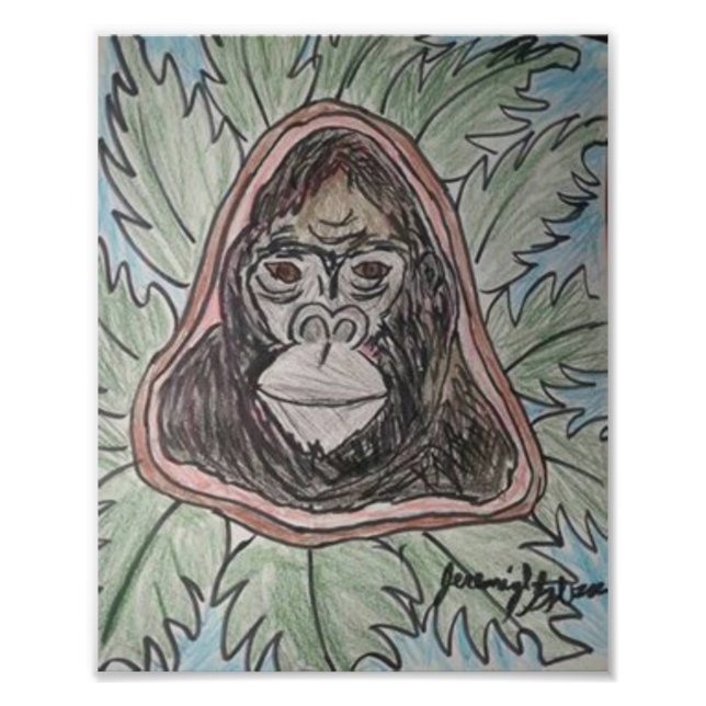 Gorillla Color Pencil Fotodruck (Vorne)