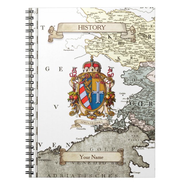 Gorizia und Gradisca im Europa-Notebook der 1700er Notizblock (Vorderseite)