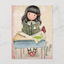 Gorjuss Girl Study Time Postcard