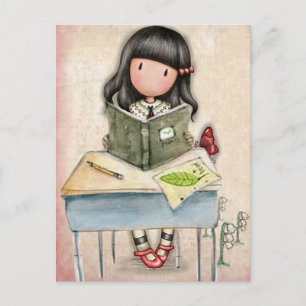 Gorjuss Girl Study Time Postcard  Postkarte