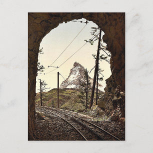 Gornergratbahn, das Matterhorn aus dem Tunnel Postkarte