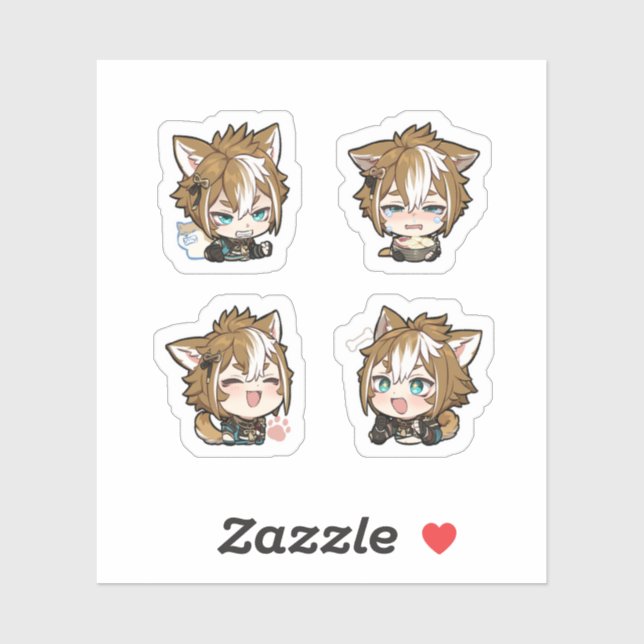 Gorou Genshin Impact 4er Stickerbogen Aufkleber (Blatt)