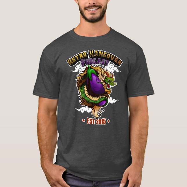Gorp the Eggplant Dragon Men's Charcoal T-Shirt (Vorderseite)