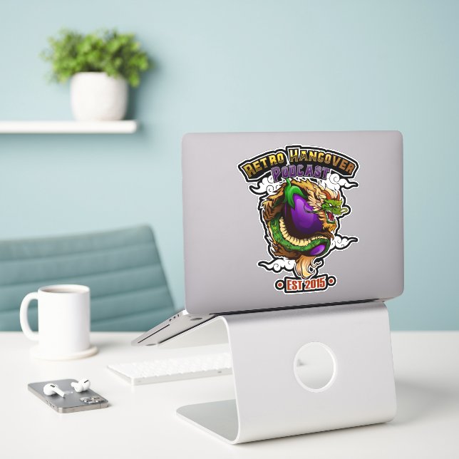Gorp the Eggplant Dragon Vinyl Sticker (Laptop auf Schreibtisch)
