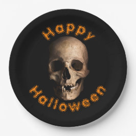 Gory Deczing Skull Happy Halloween Pappteller