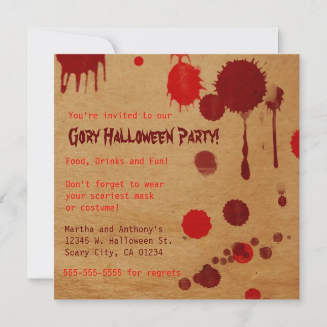 Gory Halloween-Party Bash Einladung (Vorderseite)