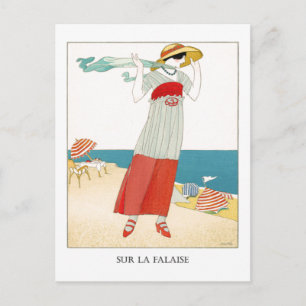 Gose französische Art Deco Modeillustration Postkarte