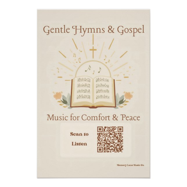 Gospel Hymns Memory Care Poster Dementia Alzheimer (Vorderseite)