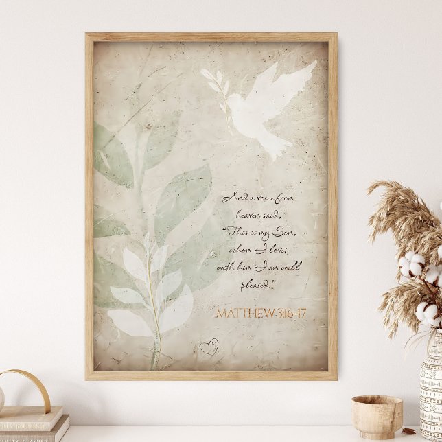 Gospel, Matthew 3:16-17; Scripture Wall Art, Bible Poster (Von Creator hochgeladen)