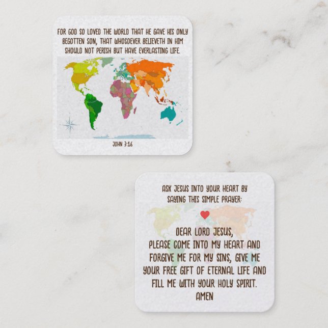 Gospel-Traktkarte Quadratische Visitenkarte (Vorne/Hinten)