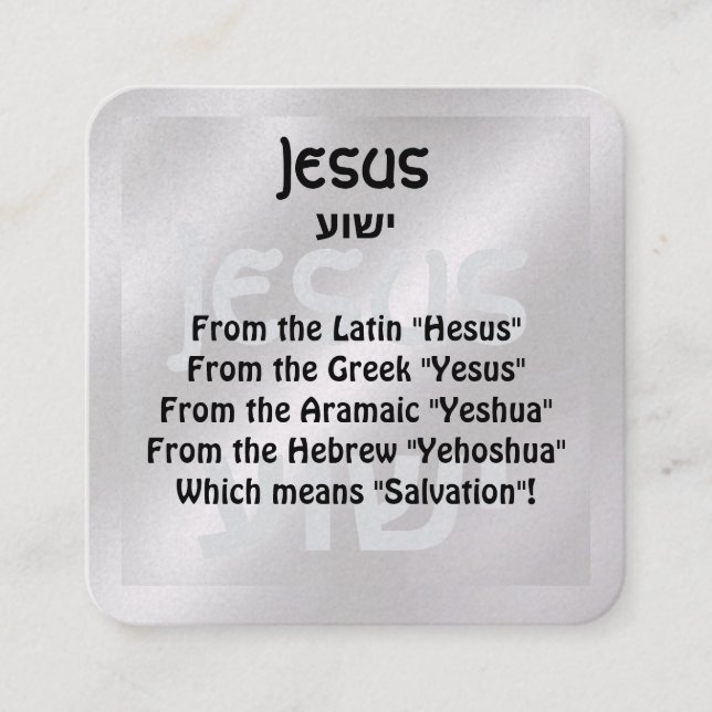 Gospel-Traktkarte Quadratische Visitenkarte (Vorderseite)