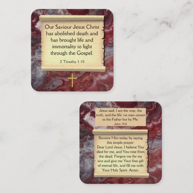 Gospel-Traktkarte Quadratische Visitenkarte (Vorne/Hinten)