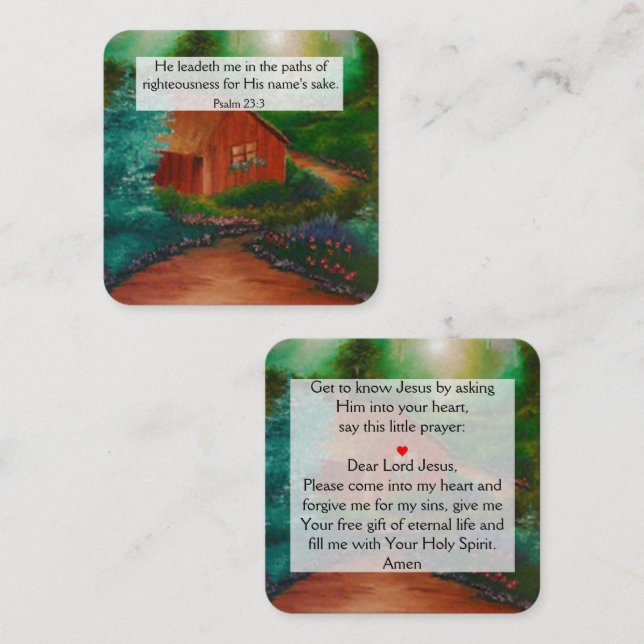 Gospel-Traktkarte Quadratische Visitenkarte (Vorne/Hinten)