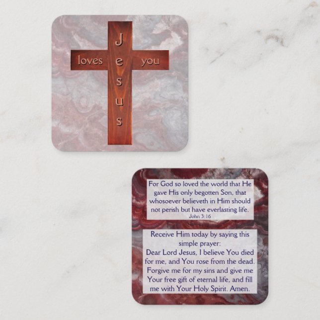 Gospel-Traktkarte Quadratische Visitenkarte (Vorne/Hinten)