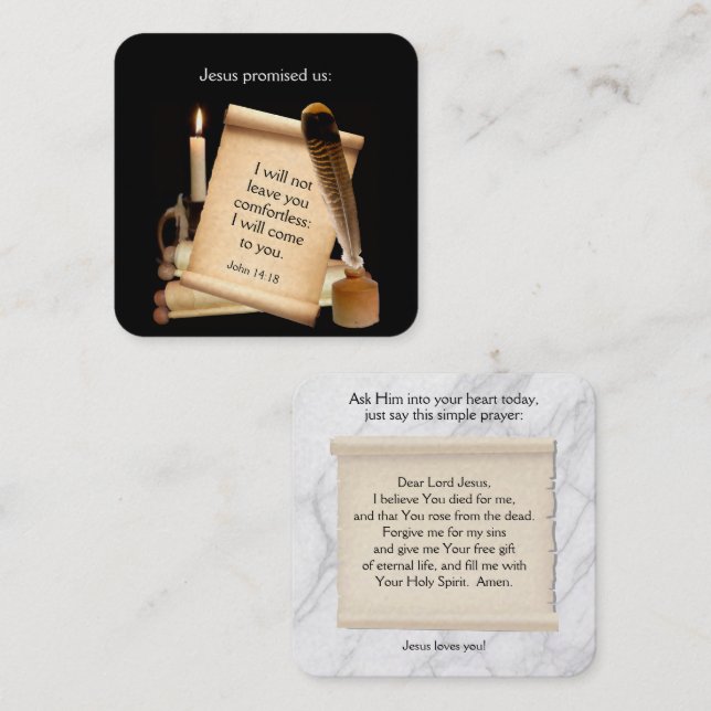 Gospel-Traktkarte Quadratische Visitenkarte (Vorne/Hinten)