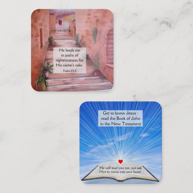 Gospel-Traktkarte Quadratische Visitenkarte (Vorne/Hinten)
