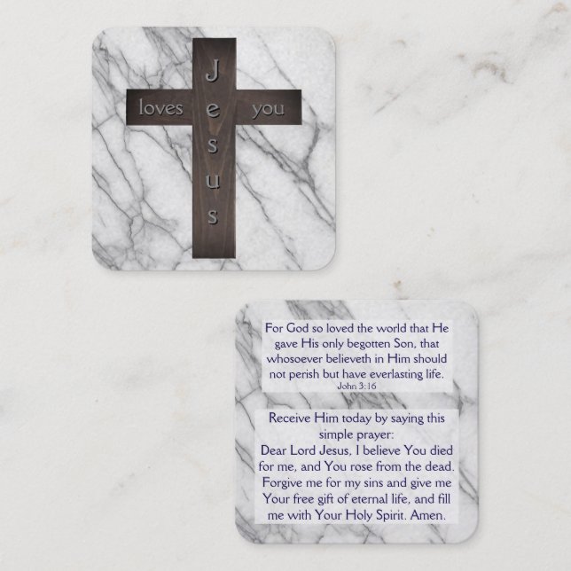 Gospel-Traktkarte Quadratische Visitenkarte (Vorne/Hinten)