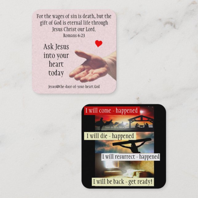 Gospel-Traktkarte Quadratische Visitenkarte