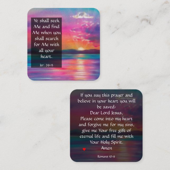 Gospel-Traktkarte Quadratische Visitenkarte (Vorne/Hinten)