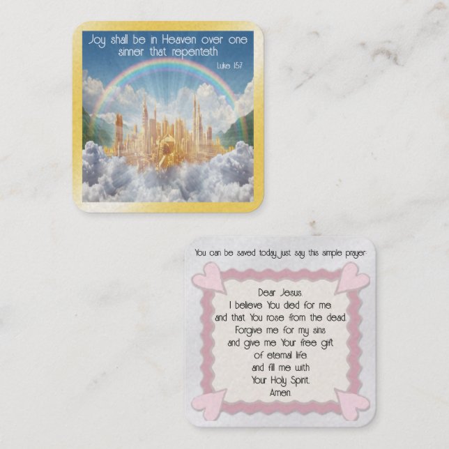 Gospel-Traktkarte Quadratische Visitenkarte (Vorne/Hinten)